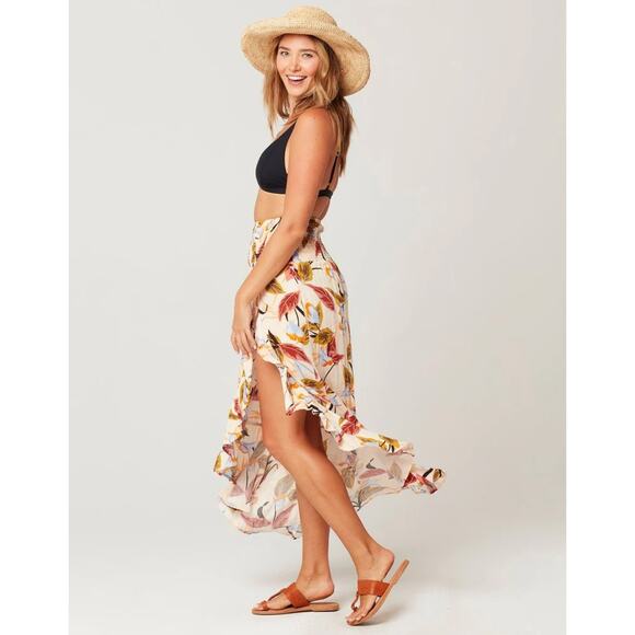 LSpace Tropical Floral Print Swim Cover Up Skirt Dress Size Large - Picture 7 of 7